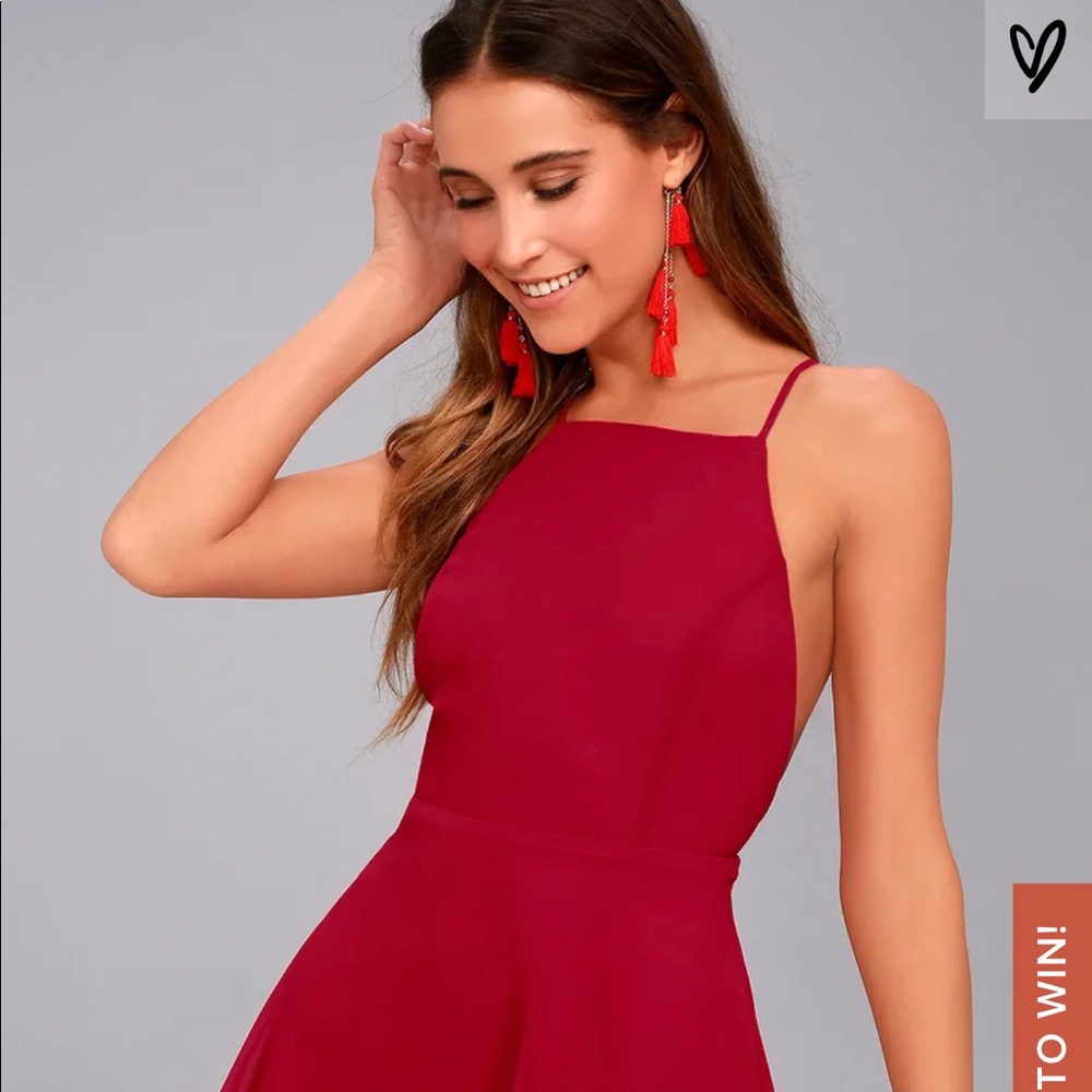 Lulu’s Red Backless Skater Dress